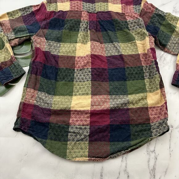 Angelique Womens Vintage 90s Plaid Top Size S Blue Purple Plaid Layered - Picture 12 of 12